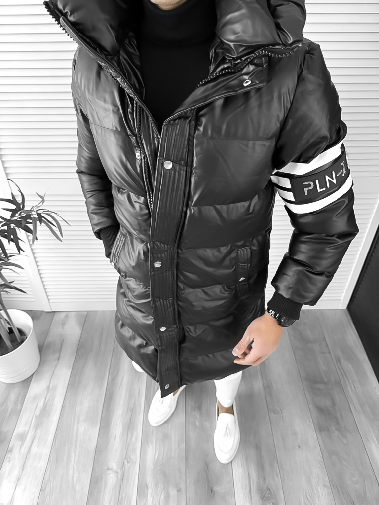 Geacă Bărbați Iarnă Neagră, Stil Urban