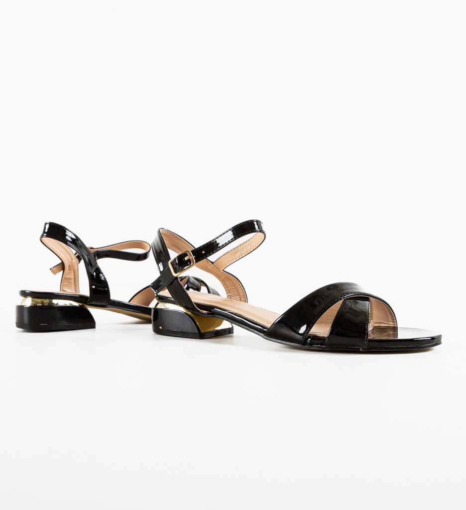 Sandale cu toc Beridze Negre | Eleganță și Stil - imagine 4