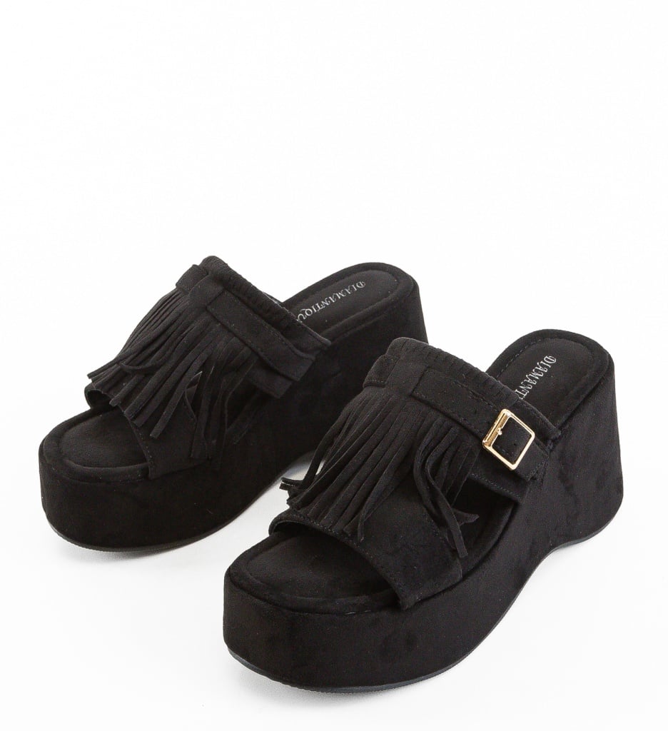 Platforme Dama Korani Negre - Eleganta si Confort - imagine 3