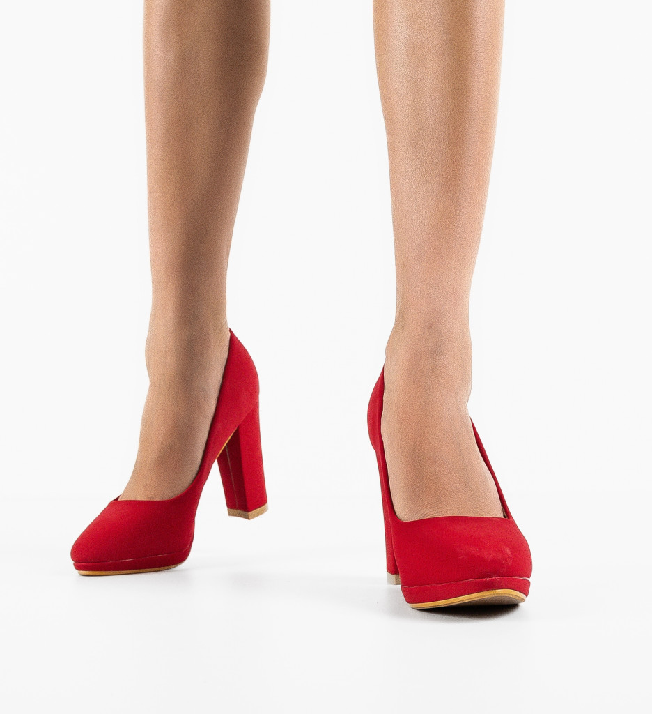 Pantofi Rosii cu Toc Eleganți Alia - imagine 2