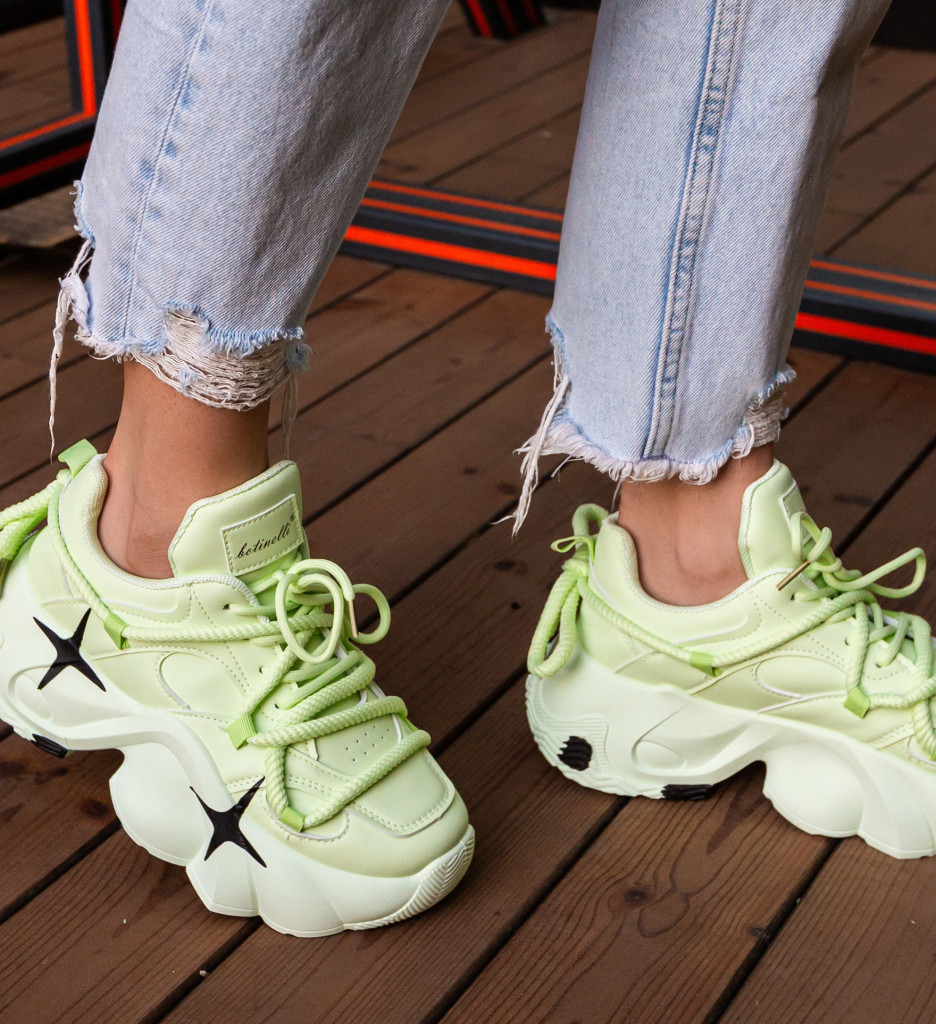 Staruye Sneakers Dama Verzi | Stil Modern - imagine 4