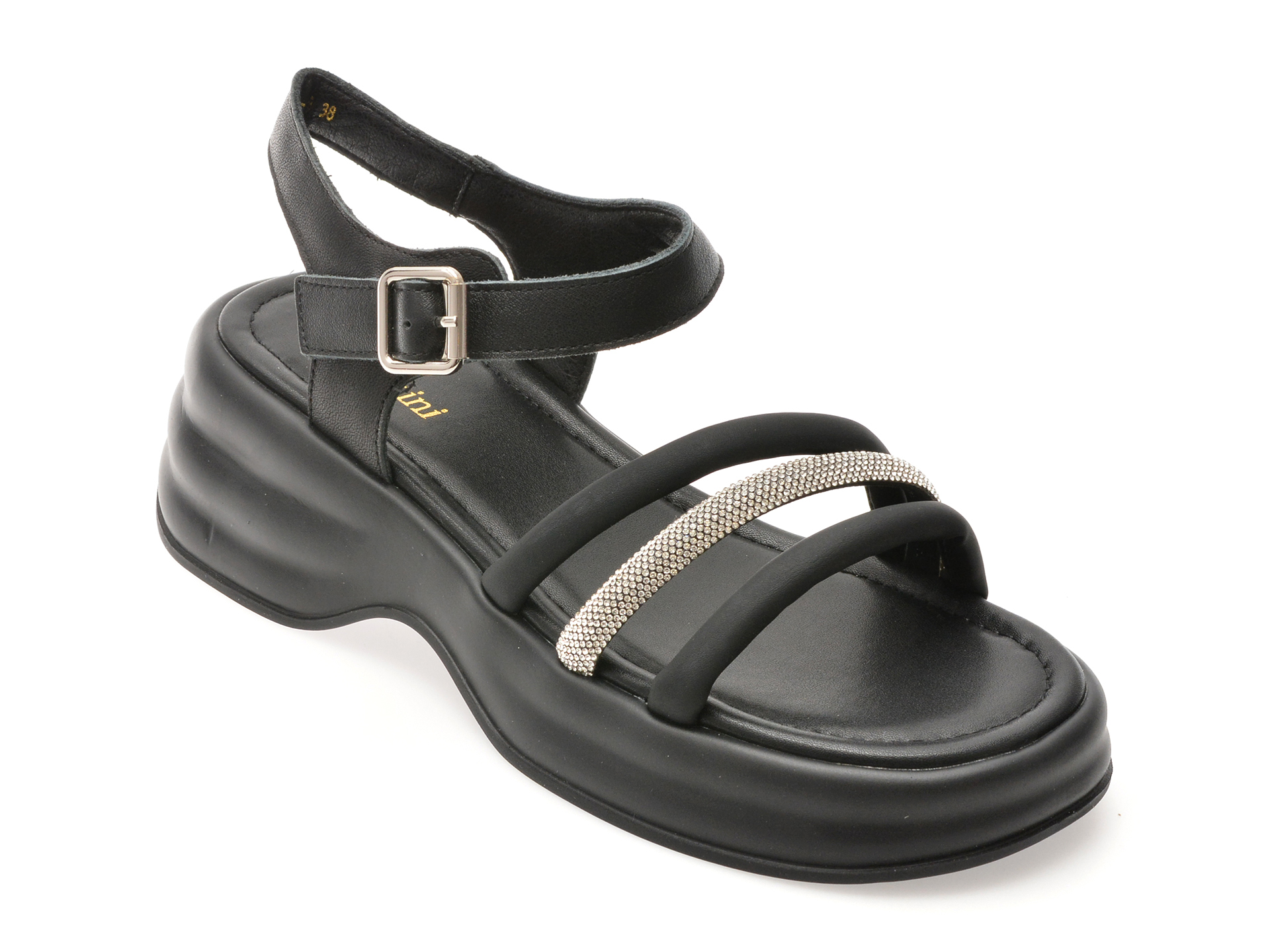 Sandale FLAVIA PASSINI negre din piele