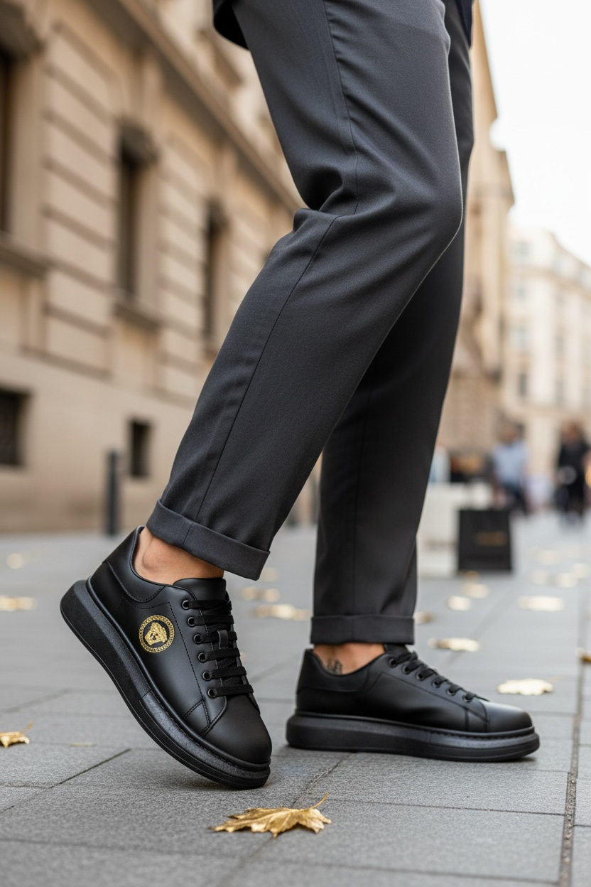 Adidași Casual Bărbați Negri VIP 801