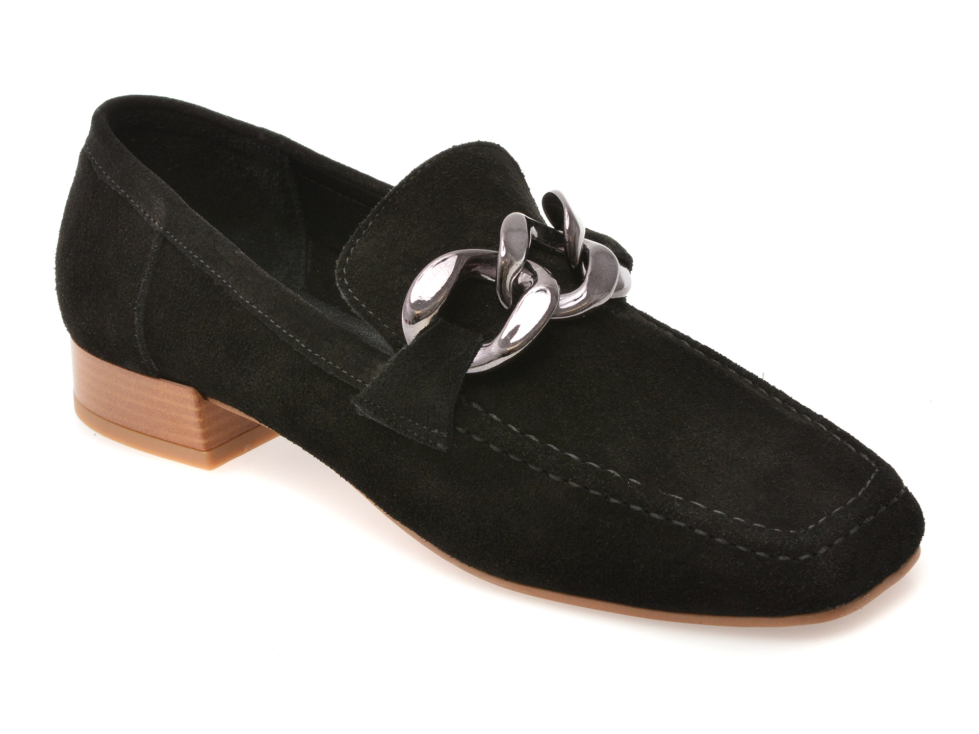 Mocasini GOLD DEER Negri Piele Întoarsă Comfort