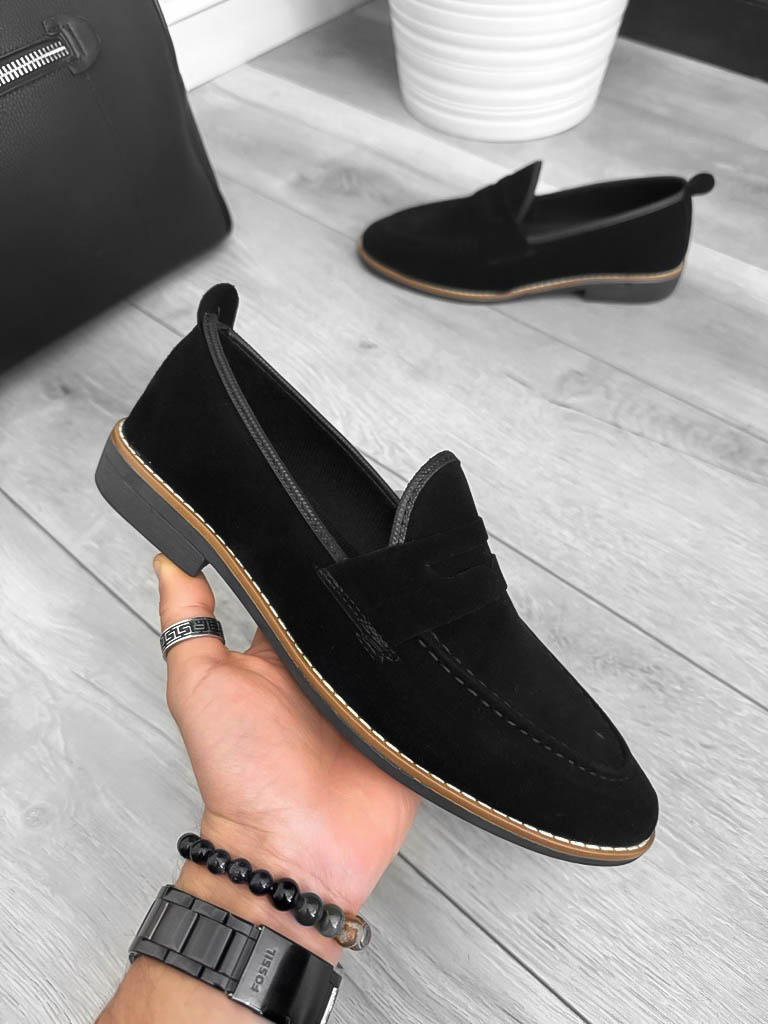 Mocasini Barbati Negri Piele Eco Comozi 12215