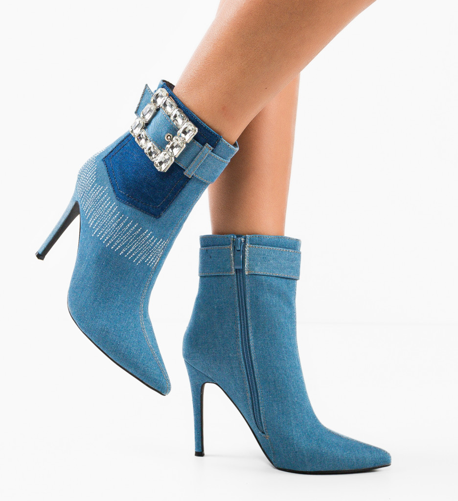 Botine Dama Santi Albastre - Eleganță și Stil