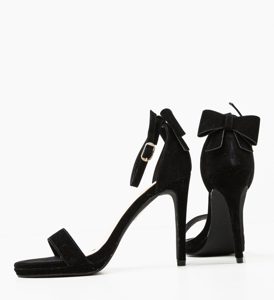 Sandale Tartillas Negre cu Toc Elegante - imagine 5