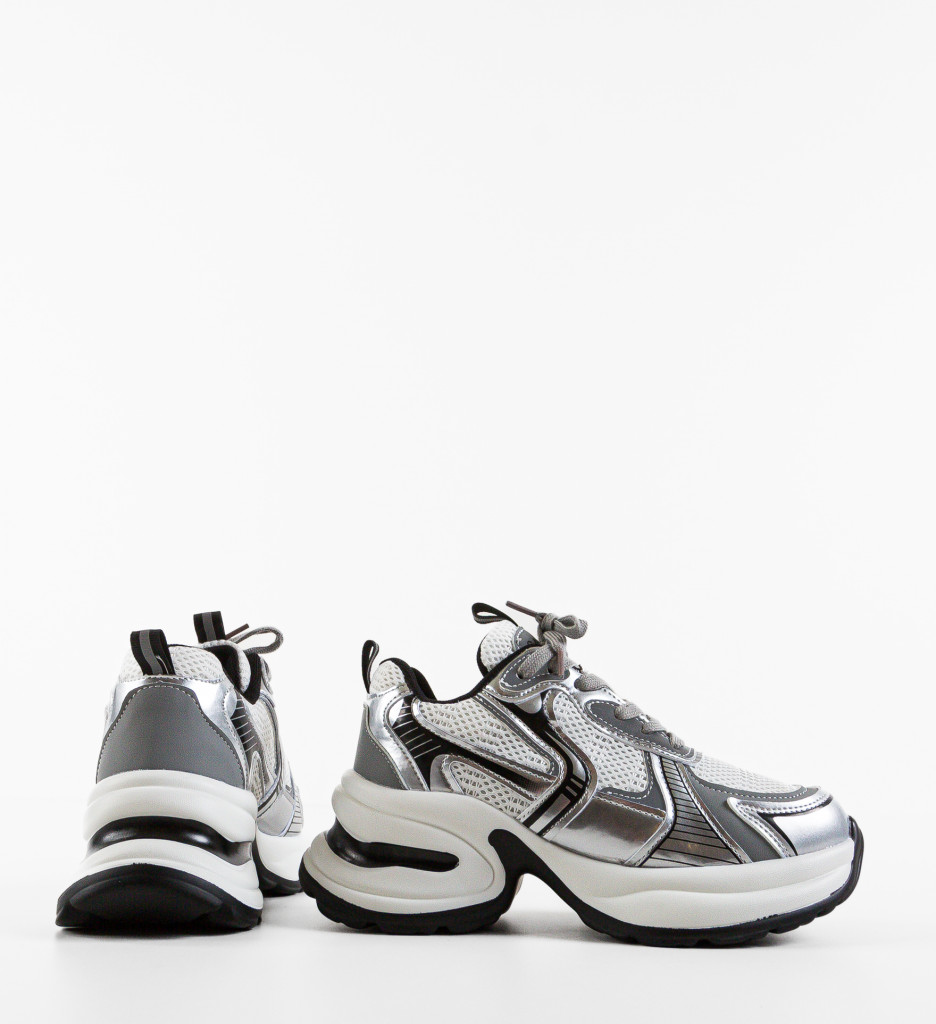 Sneakers Dama Sallyb Argintii - Stil și Confort - imagine 7
