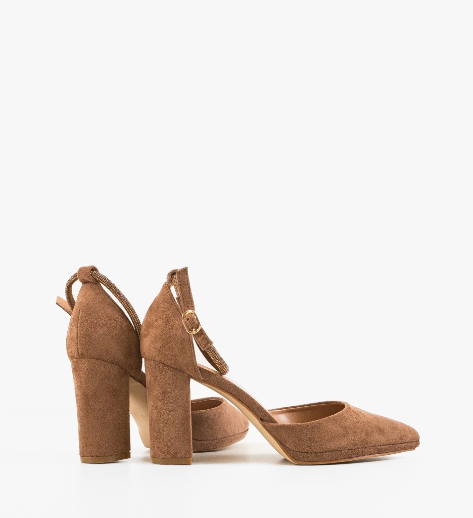 Pantofi dama Kobe Khaki cu toc elegant - imagine 3