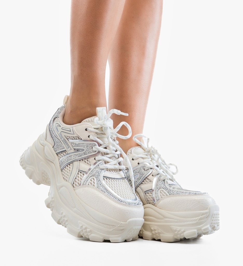 Sneakers Dama Venus Albi – Confort și Stil - imagine 2