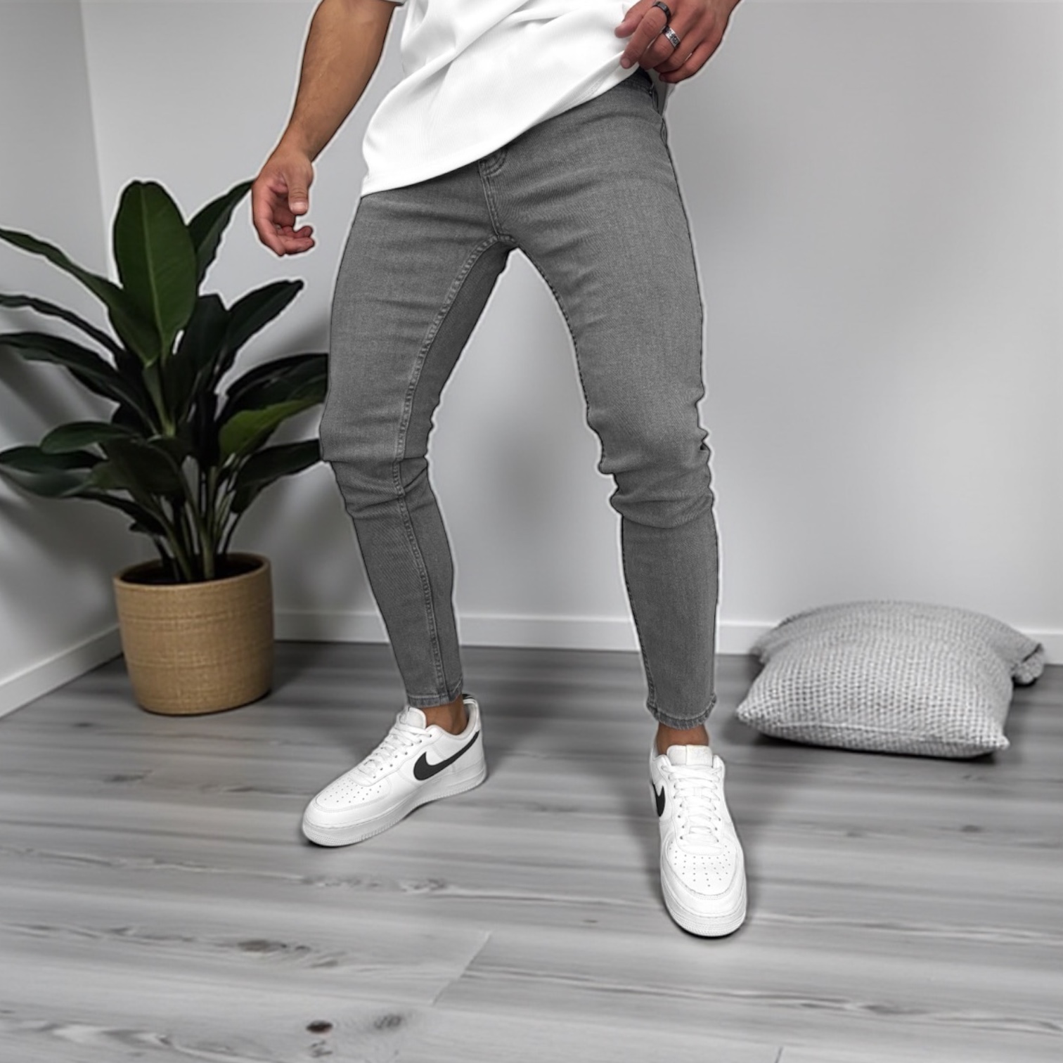Blugi Barbati Conici Bumbac - Stil Office Casual