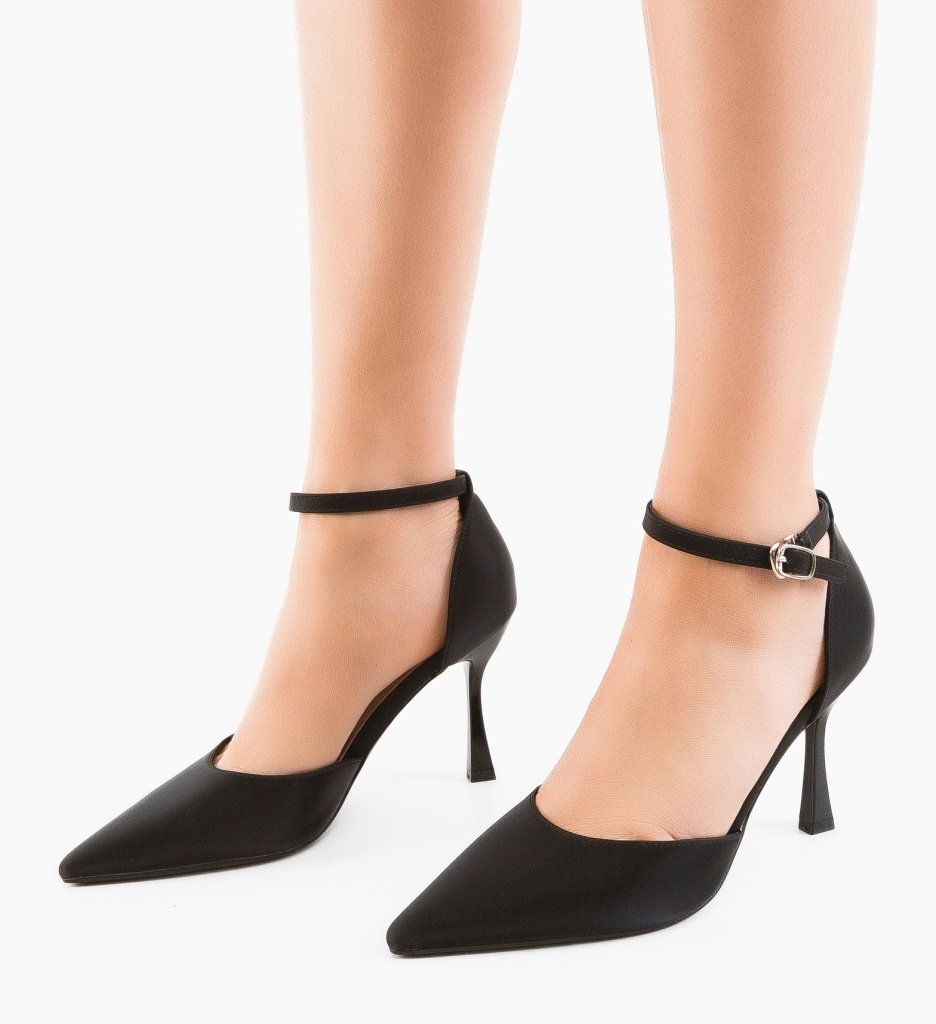 Pantofi cu Toc Zaker Negri Eleganți - imagine 3