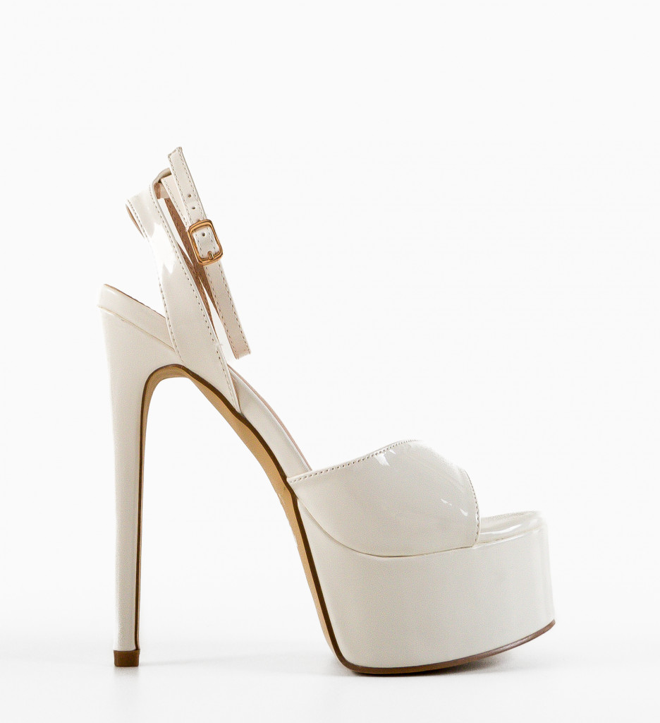 Sandale cu toc Nizizi Albi | Eleganță și Confort - imagine 4