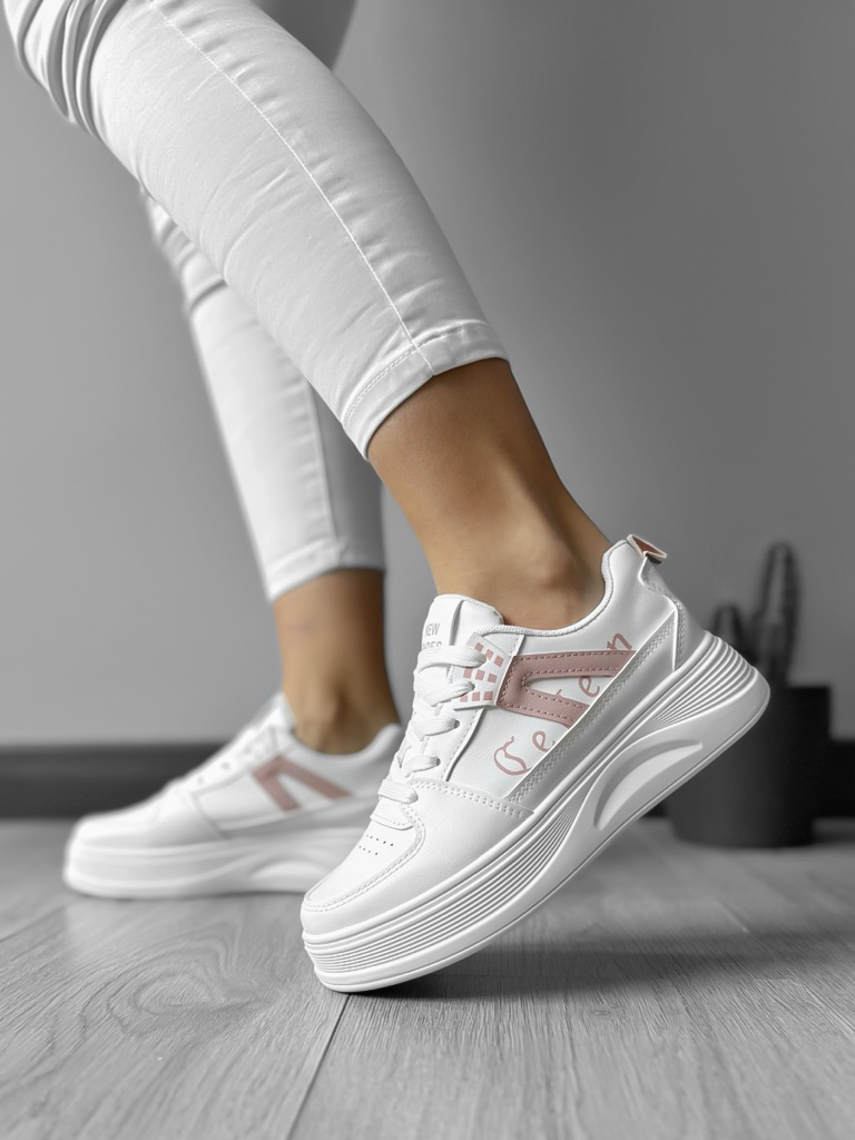 Adidași Dama Albi cu Roz Comfort+