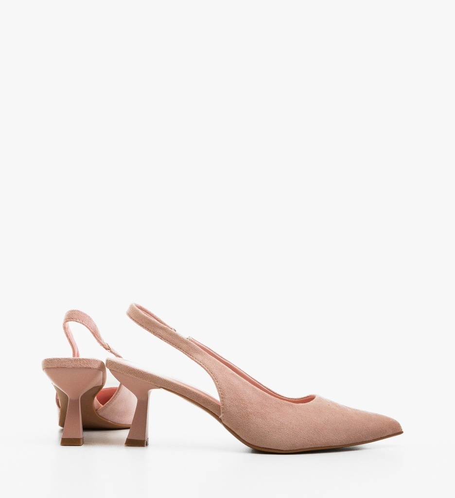 Pantofi Dama Toc Massey Roz Eleganți - imagine 4