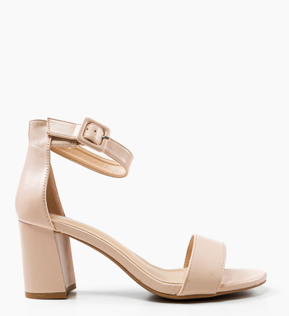 Sandale Dama Saxon Bej cu Toc Elegante - imagine 5