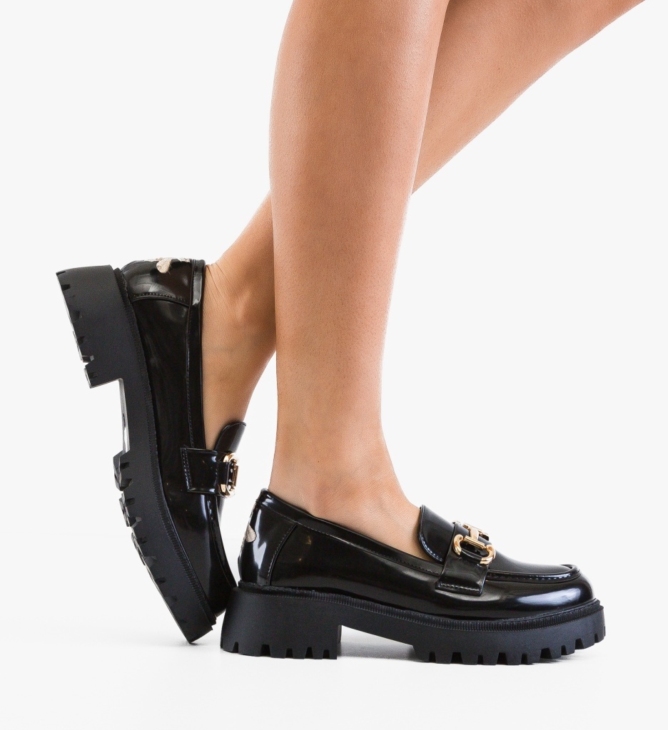 Pantofi Casual Dama Lisine Negri Confort - imagine 5