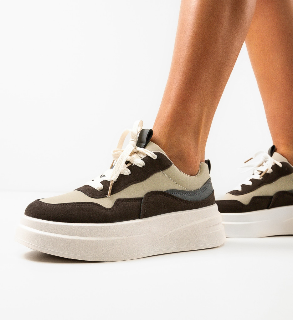 Sneakers Dama Oradela Khaki | Confort și Stil - imagine 2
