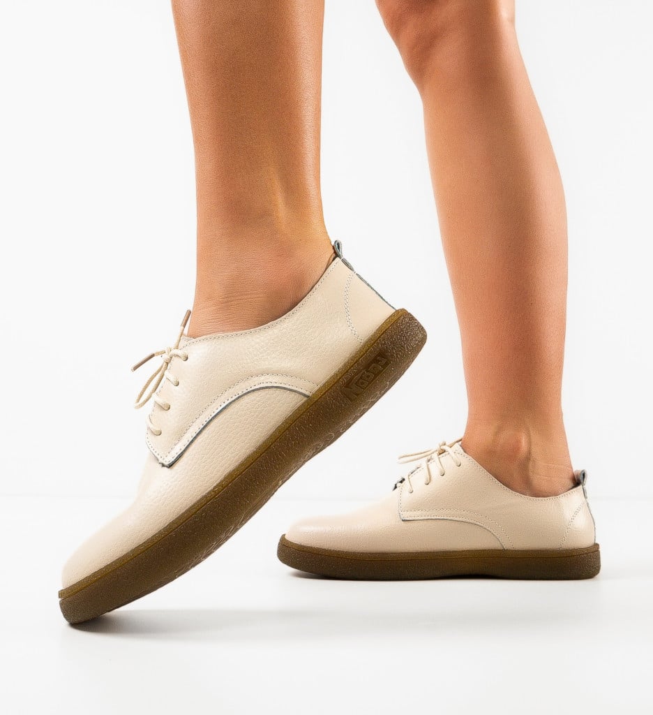 Pantofi Casual Dama Lactose Bej - Confort și Stil