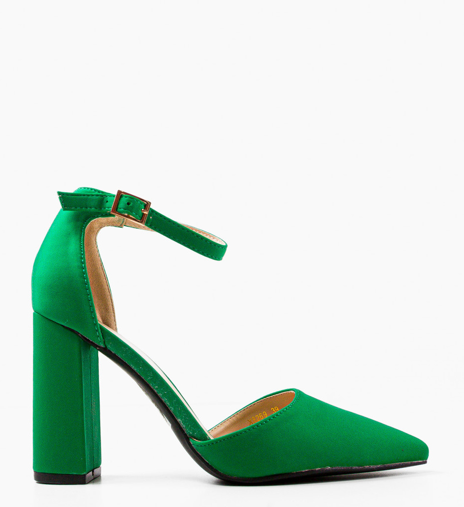 Pantofi Johnath Verzi Eleganți cu Toc - imagine 2