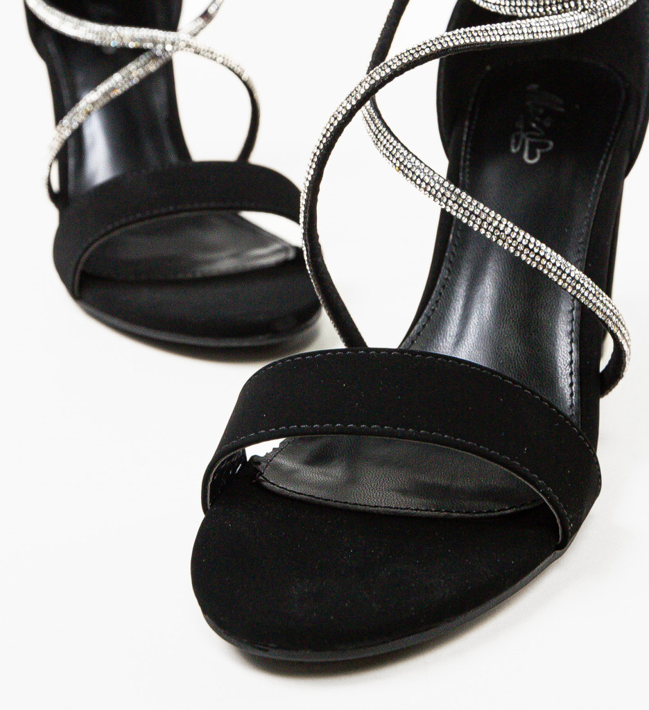 Sandale cu toc Pepper Negre | Eleganță și Stil - imagine 9
