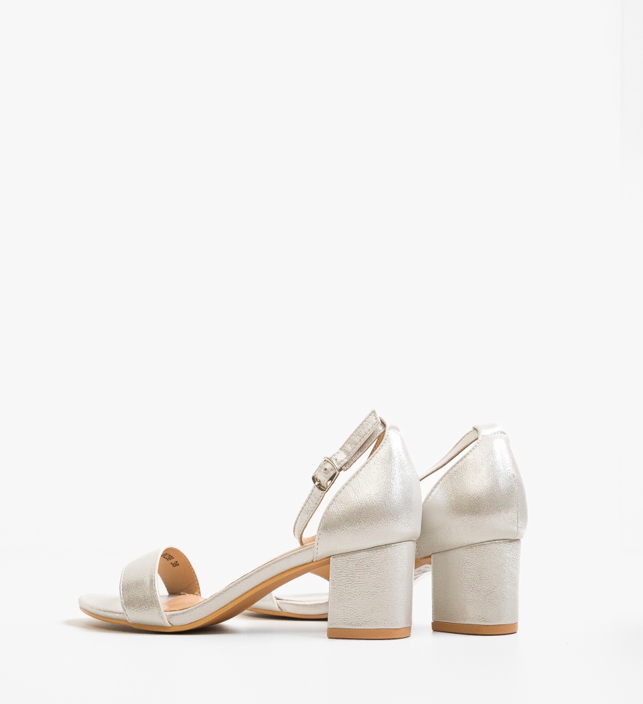Sandale Toc Argintii Lucano - Stil & Eleganță - imagine 2