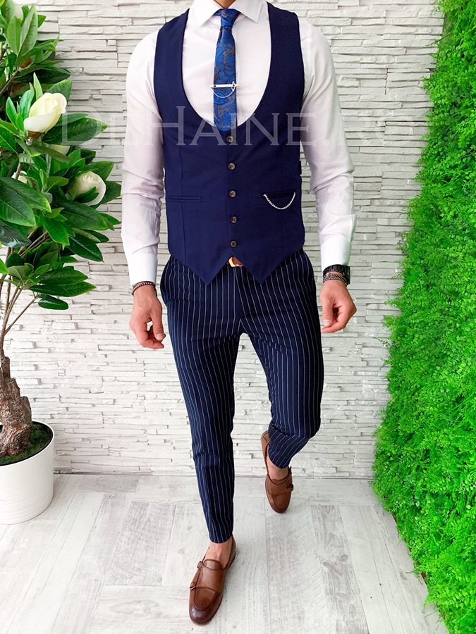 Compleu Barbati Vesta+Pantaloni Elegant Slim Fit