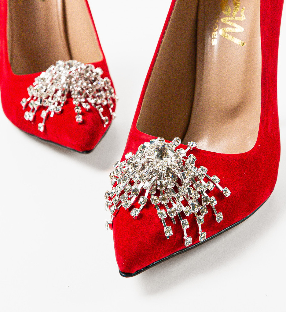 Pantofi Rosii cu Toc Eleganți Yerer - imagine 6