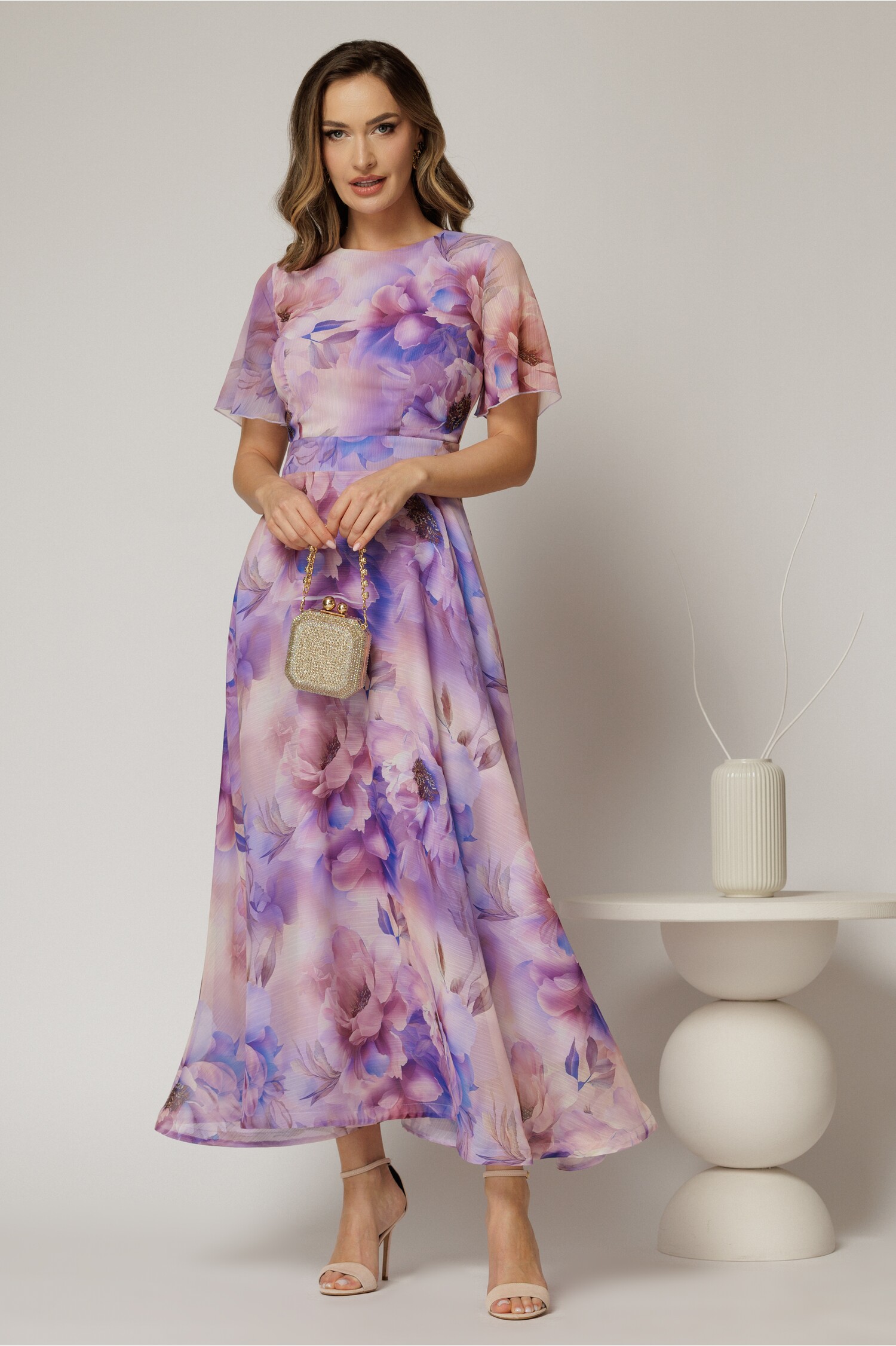 Rochie DY Fashion Lila din Voal Creponat