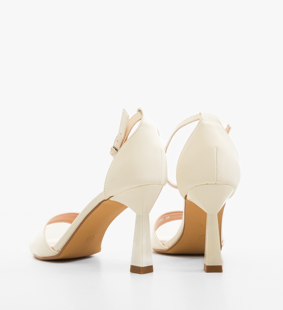 Sandale Toc Nacia Albe | Stil și Eleganță - imagine 4
