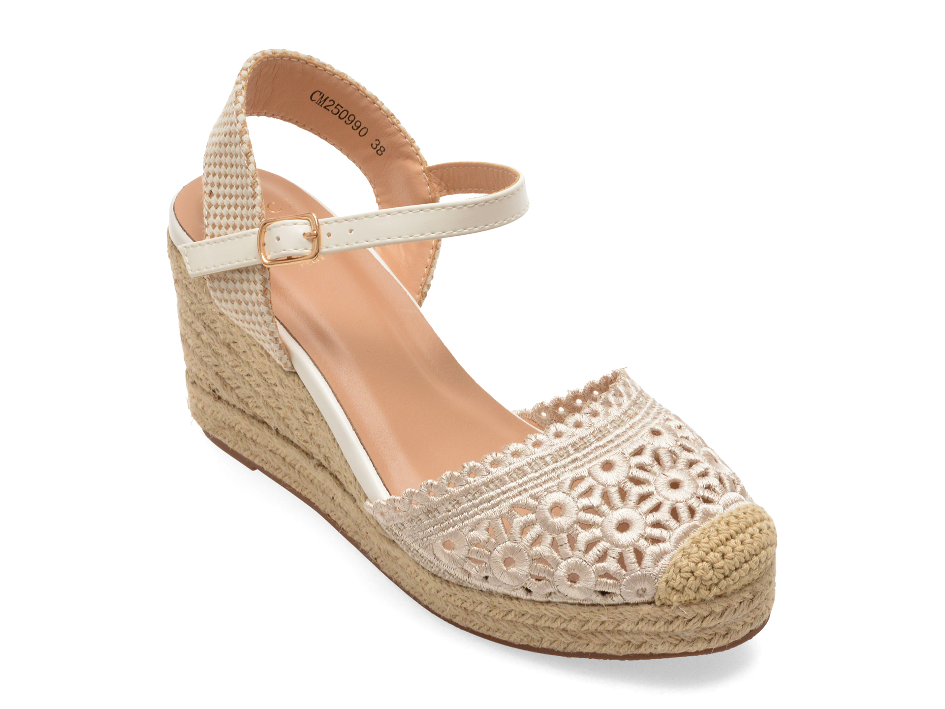 Pantofi EPICA albi Casual din textil