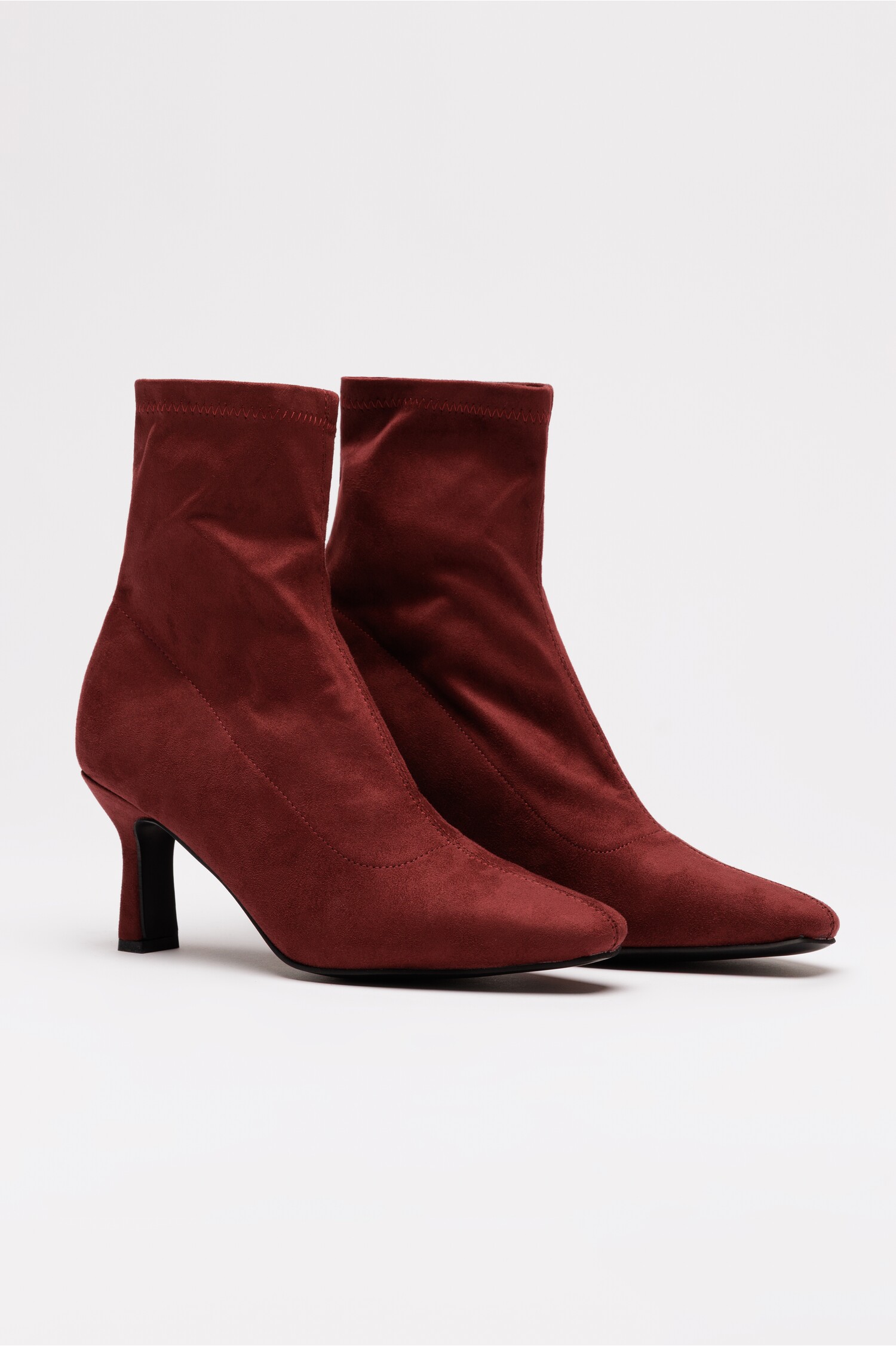 Botine Elegante Bordo din Catifea | Look Refined