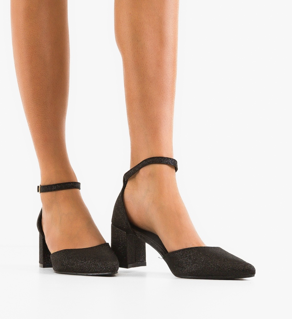 Pantofi Dama Oppe Negri cu Toc Eleganți