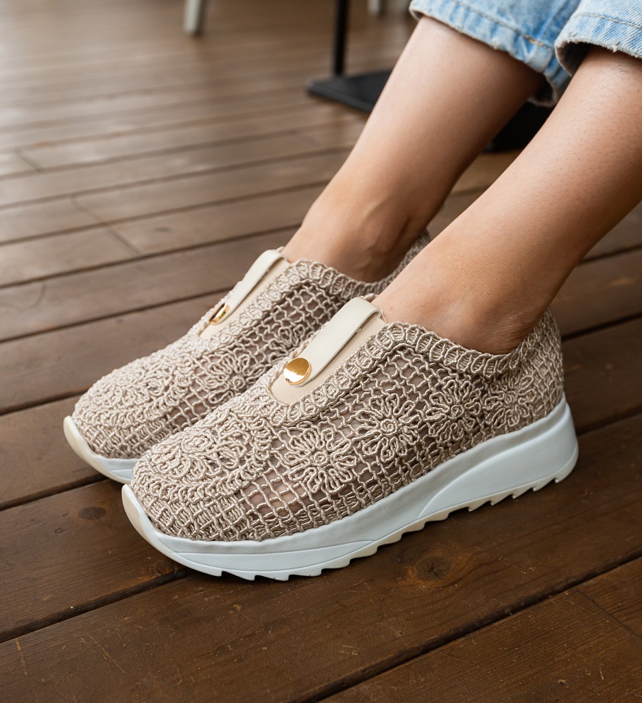 Sneakers Dama Selima Bej - Confort și Stil