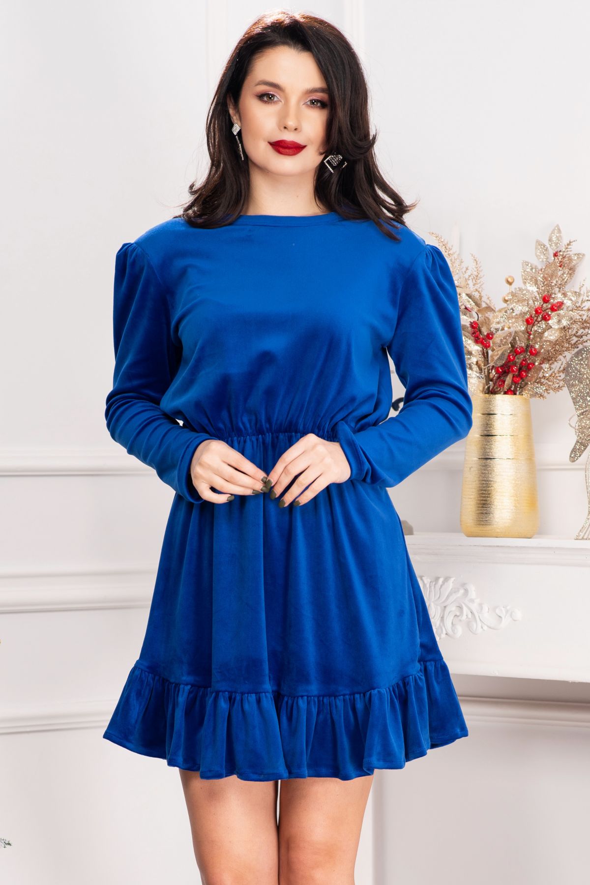 Rochie Chanttal Catifea Albastru Royal | Eleganță