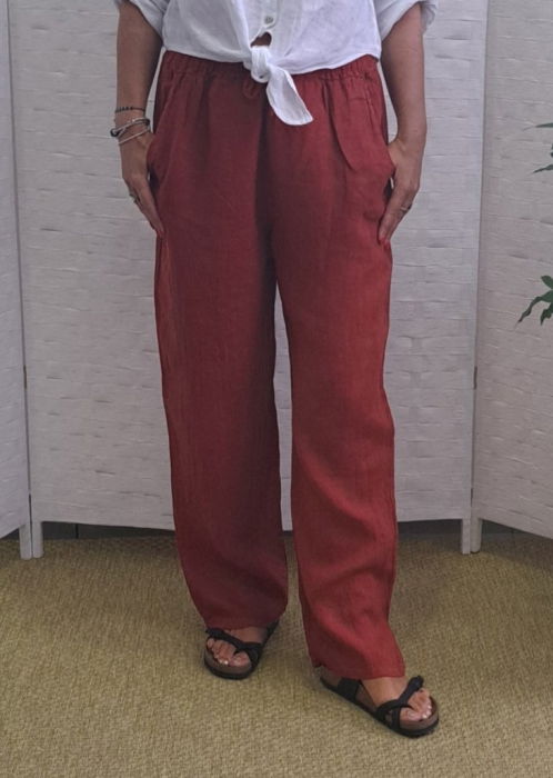 Pantaloni din In Caramizii Shopika | Confort Vară