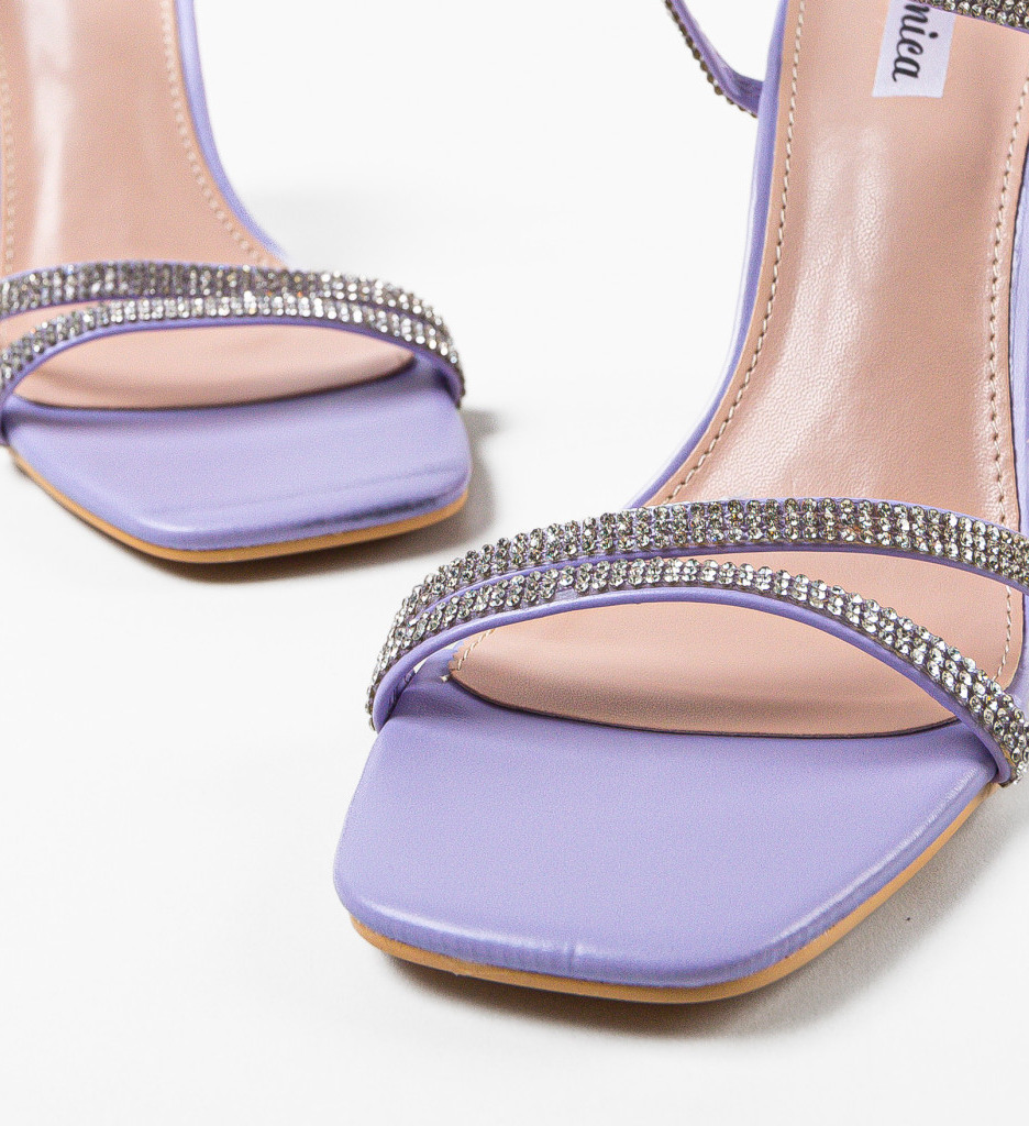 Sandale cu Toc Estrada Mov | Eleganță - imagine 5