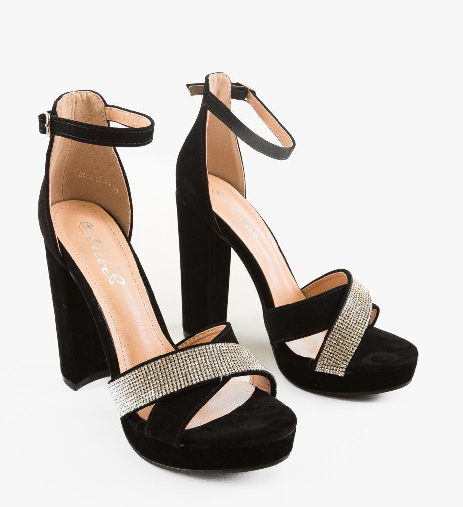 Sandale cu toc Sororas Negre - Eleganță și Stil - imagine 5