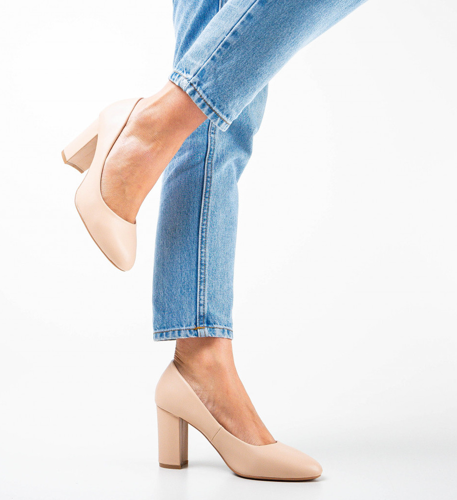 Pantofi cu Toc Adas Nude | Eleganță Versatilă - imagine 2