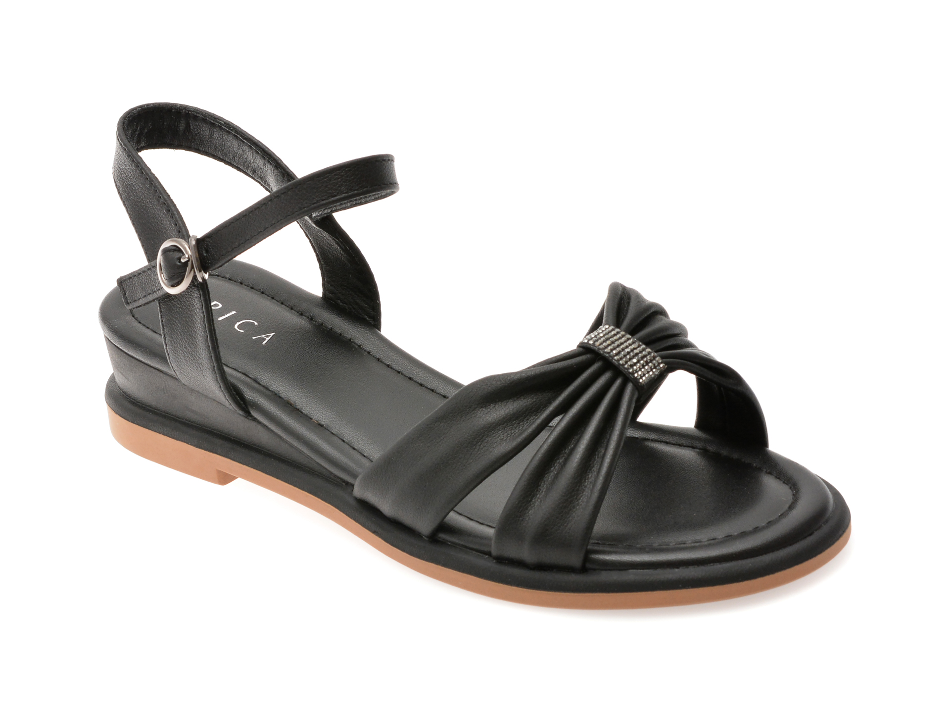 Sandale EPICA negre din piele naturala
