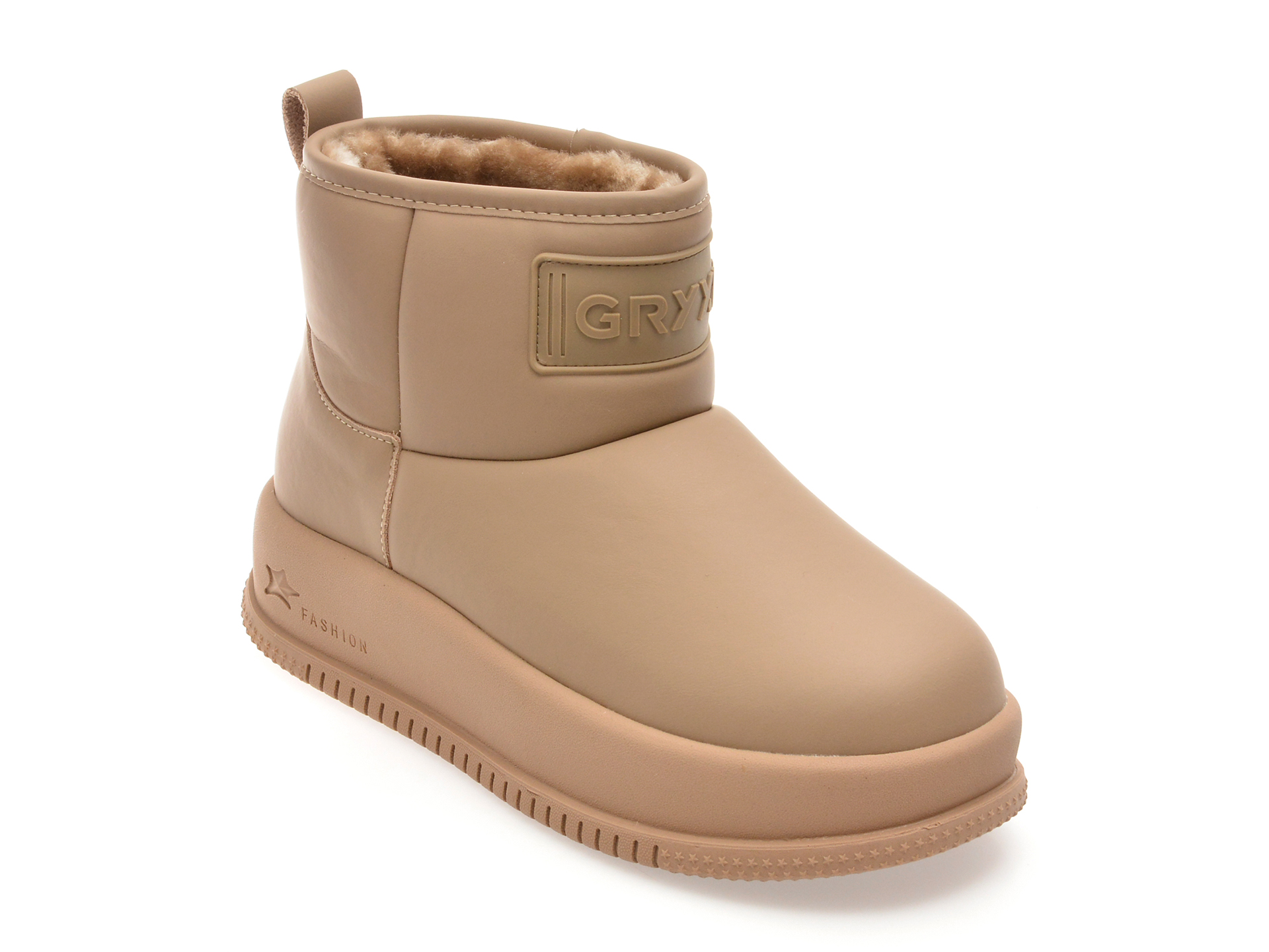Ghete Gryxx Bej Confortabile | Piele Eco