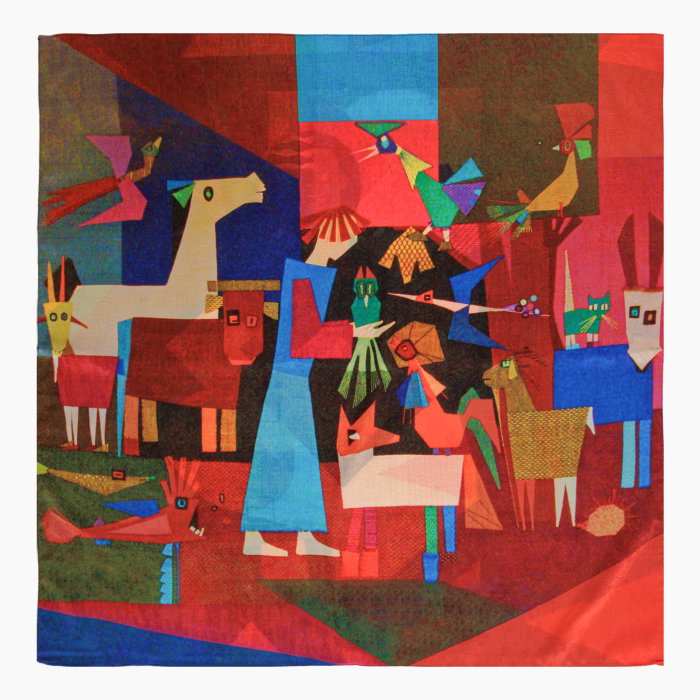 Eșarfă Premium Mătase Shopika | Stil Cubist Picasso