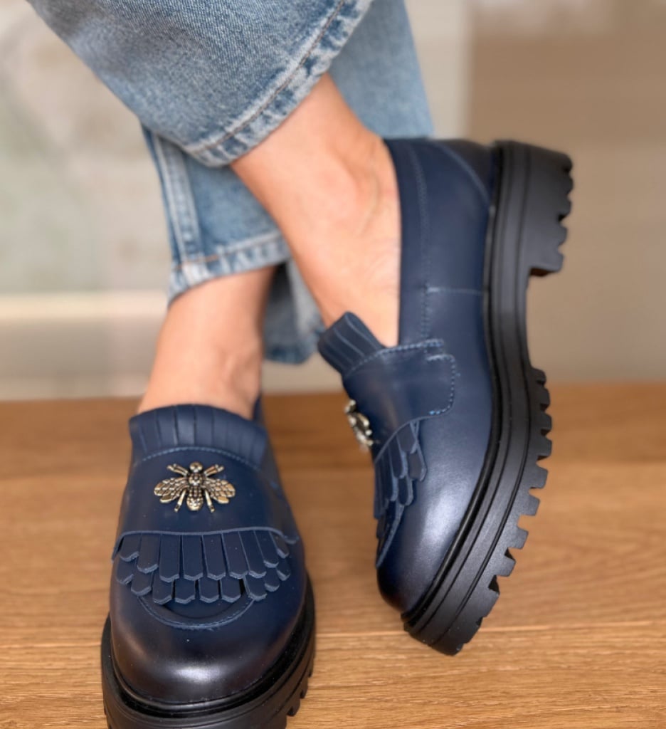 Pantofi Casual Dama Zenin Bleumarin Eleganți