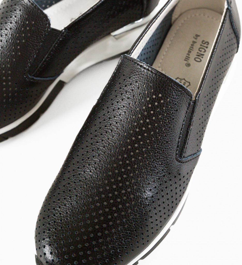 Pantofi Casual Pufine Negri - Confort Maxim - imagine 13