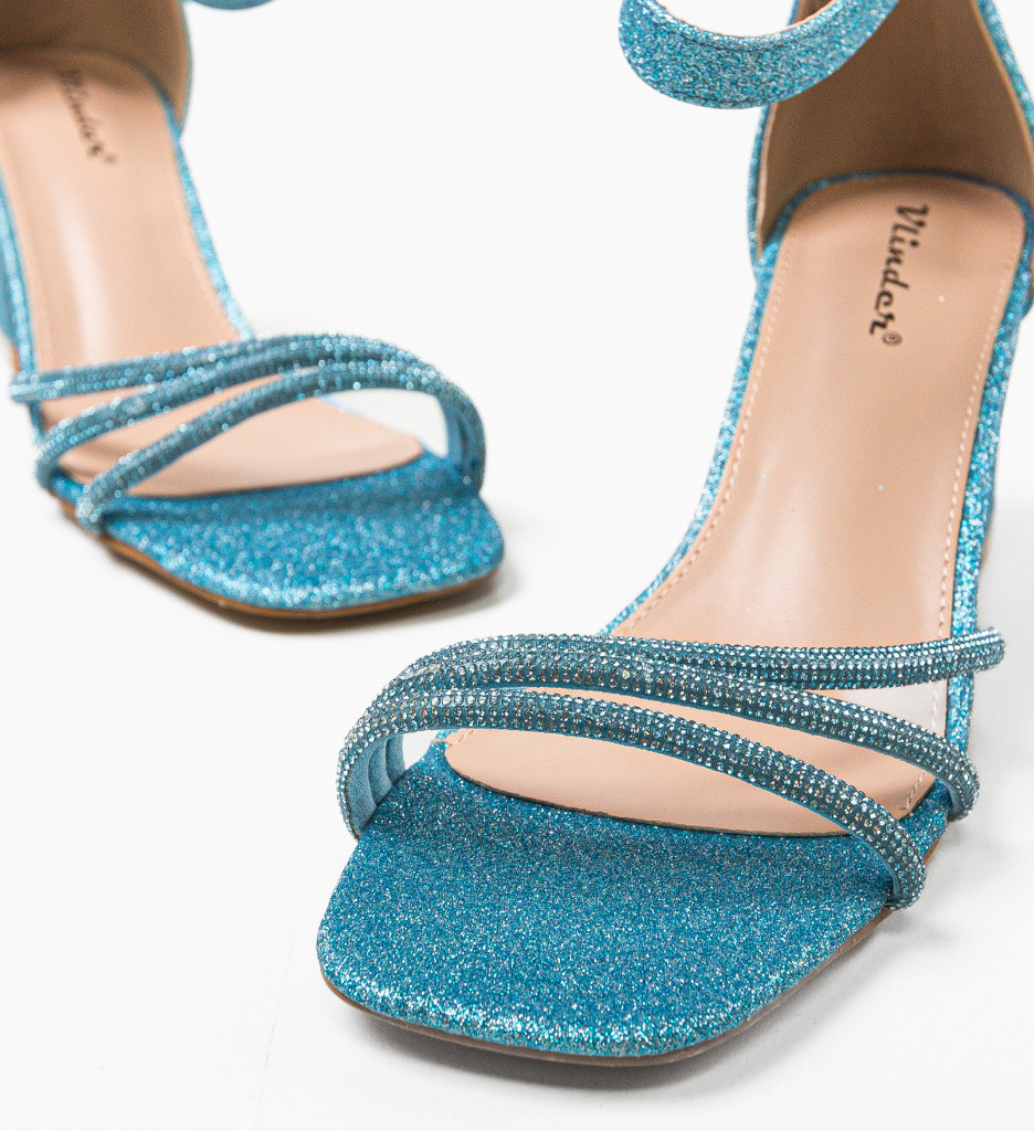 Sandale Toc Geirmun Albastre Elegante - imagine 5