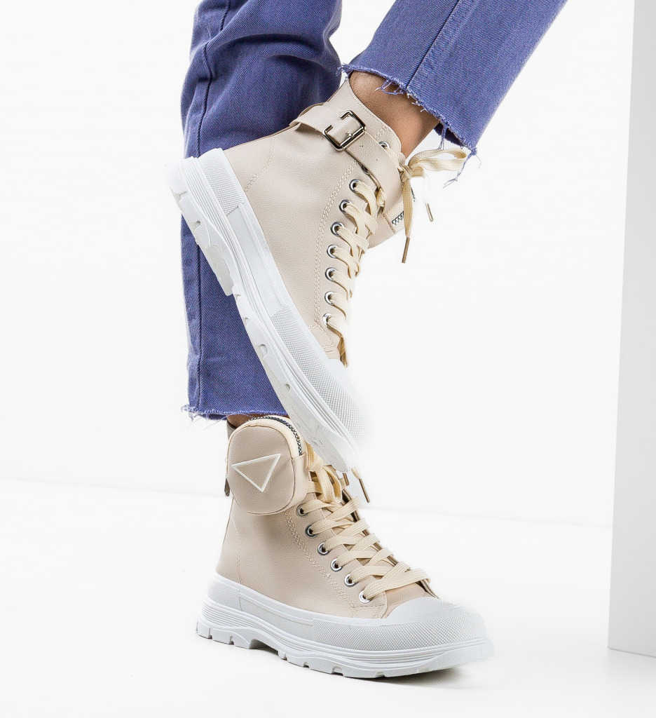 Sneakers Dama Lara Bej | Confort și Stil - imagine 2
