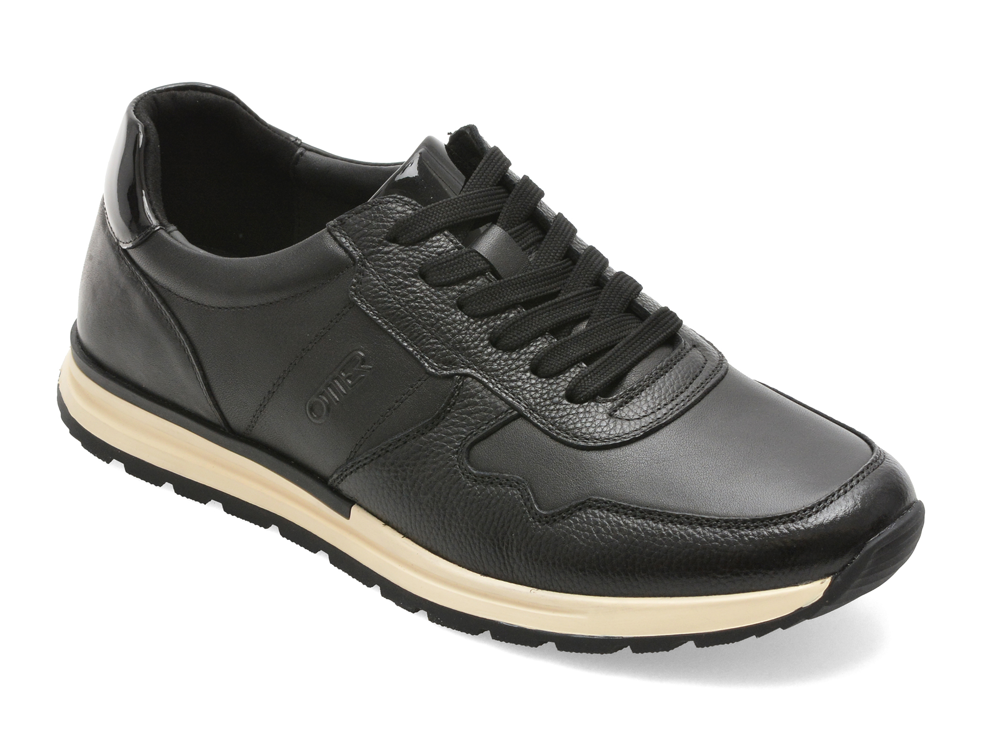 Pantofi Sport Otter Negri Piele Naturală