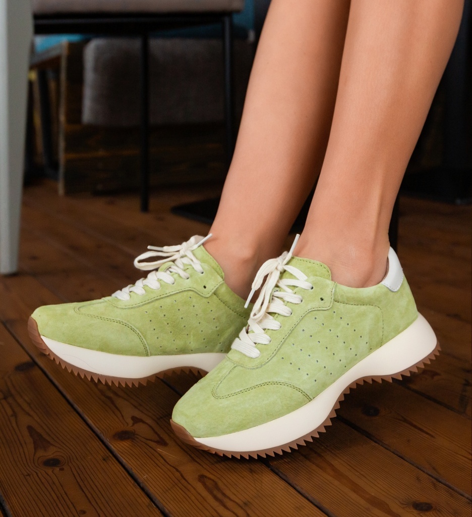 Sneakers Dama Mumbay Verzi - Confort Sport - imagine 2