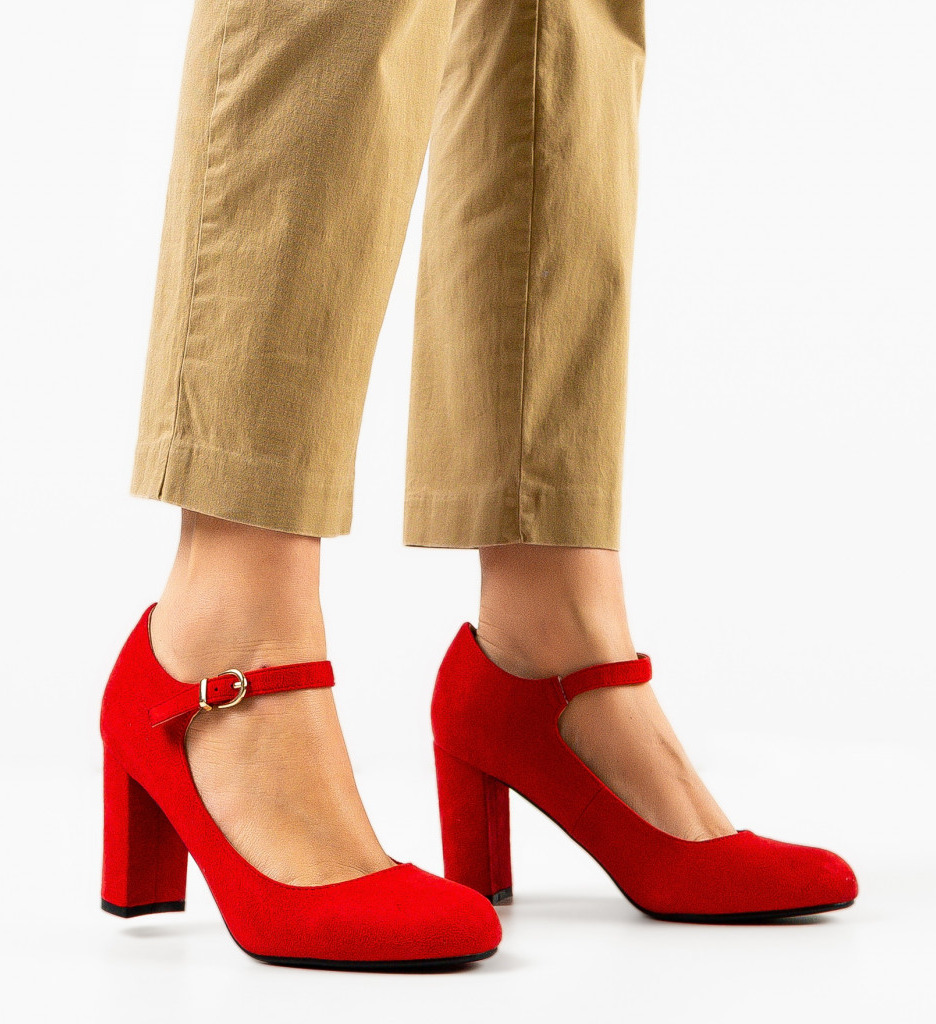 Pantofi cu toc Kimberly Rosii - Eleganță și Stil - imagine 2
