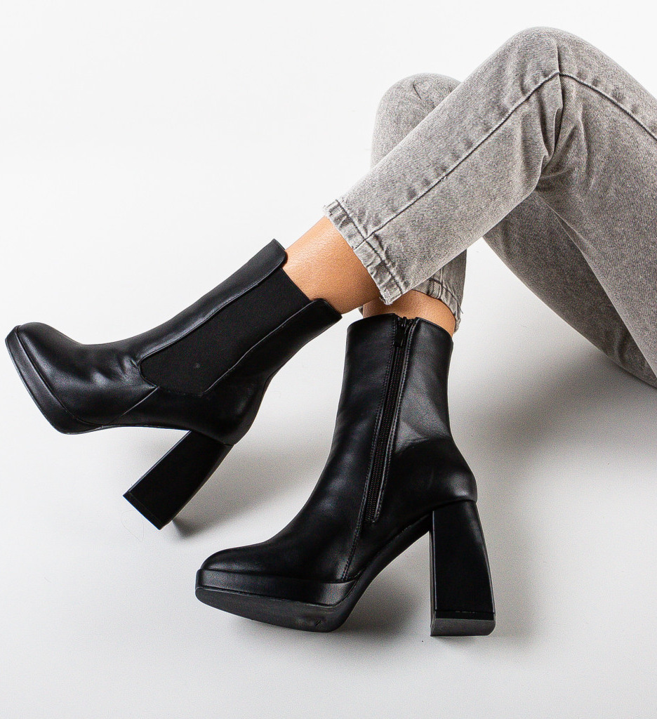 Botine Dama Negon Negre - Stil si Confort - imagine 4
